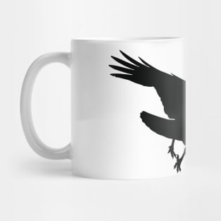 Flying Raven Black Bird Silhouette Mug